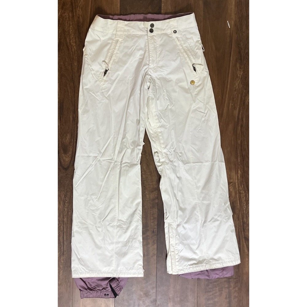 Burton Snow Pants Womens XS White Rodeo Pant Insulated Skiing Pockets Snowboard